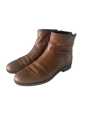 GEOX RESPIRA | Brown Genuine Leather Ankle Boots Western Vibes Size 9